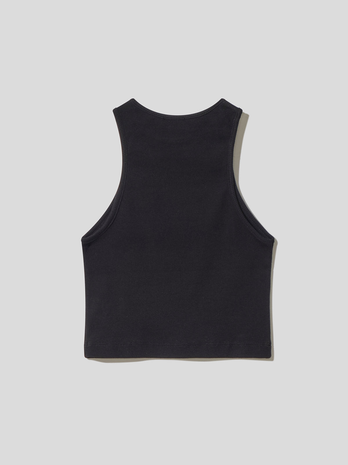 PHABW00025-CROP TOP IN COSTINA CON SCOLLO ALL'AMERICANA E STA NERO